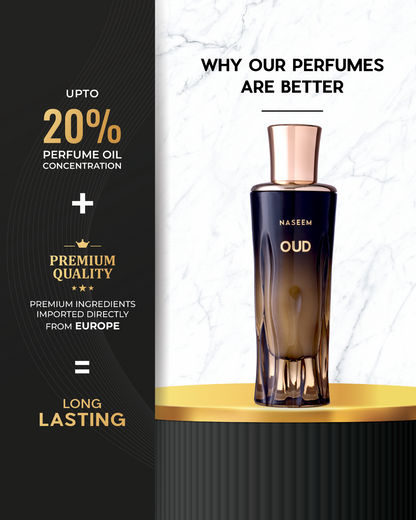 premium oud arabic perfume 80ml from Naseem perfume brand oman alcohol free fragrance with long lasting scent